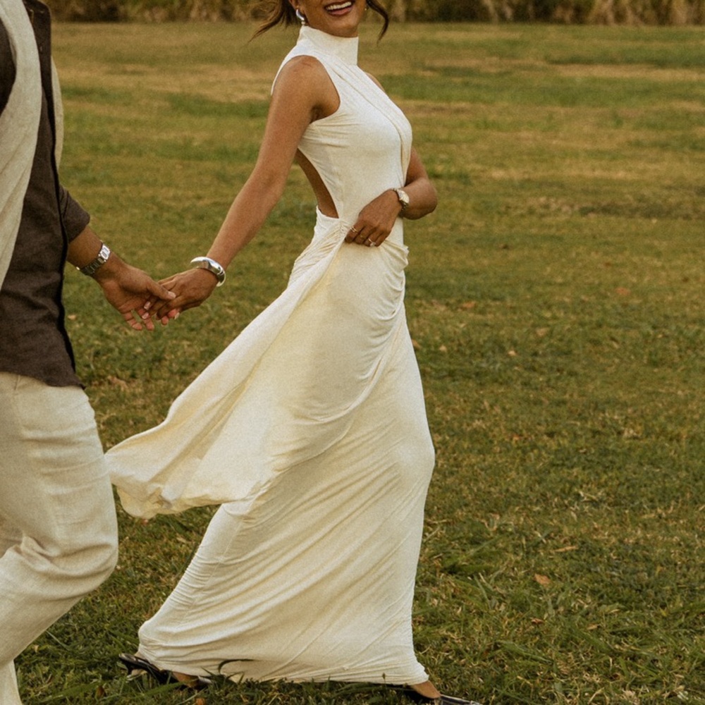Cream drapey dress